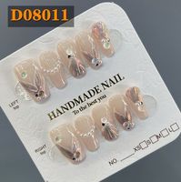 10 faux ongles en ABS faits à la main, kit de nail art personnalisable en gros avec des designs uniques pour femmes