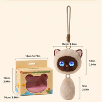 Porte-clés chat en peluche IA portable, parlant par voix intelligente, breloque de sac avec anneau pour sac à dos, sac à main, accessoire de voyage et cadeau portable