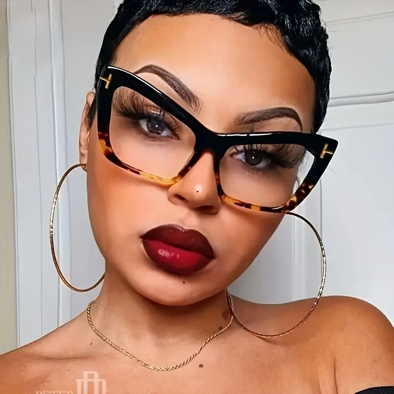 Q916 Cat Eye Vintage Lunettes Femmes Cadres Optiques Transparent Ordinateur Lunettes Léopard Lunettes Lentille Claire