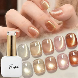 Esmalte de Uñas en Gel UV Ojo de Gato Dorado Champán Brillante de Lujo al por Mayor - Product Image 1