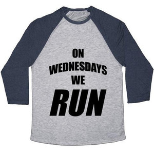 On Wednesdays We Run Unisex Tri-Blend <b>Baseball</b> <b>Tee</b> - Product Image 2