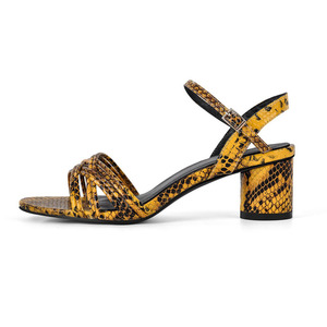 Big Size 46 Office Ladies Round Heels Pumps Women Open Toe Snake Pattern Shoes Dress Polka Dots <b>Sandals</b> - Product Image 4