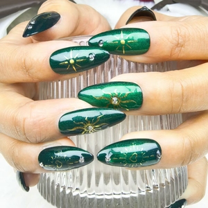 Clavos a presión tipo A <span class=keywords><strong>de</strong></span> almendra estilo <span class=keywords><strong>gas</strong></span> verde uñas hechas a mano puras reutilizables - Product Image 4