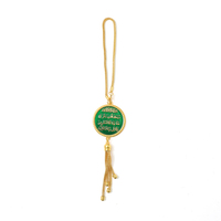 Pendentif de rétroviseur en métal Se'lan Art Déco musulman islamique, finition métallique, avec pompon mosquée, décoration suspendue, souvenir, vente en gros