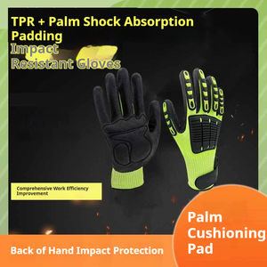 Guantes DE TRABAJO antideslizantes antiimpacto TPR Premium con cierre de muñeca con <span class=keywords><strong>velcro</strong></span> para seguridad en operaciones mecánicas - Product Image 5