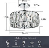 Luminaires suspendus en cristal nordique modernes et luxueux avec structure en fer, lampe en cristal personnalisable haut de gamme OEM pour la décoration de villa et de maison