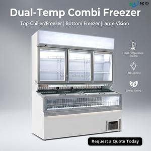 Congélateur coffre à double température et double compartiment avec porte vitrée, congélateur vertical, réfrigérateur, type coffre, refroidisseur - Product Image 6