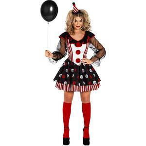 Disfraz de Payaso Espeluznante para Mujer con Estampado de Calavera para Halloween y Fiesta de Circo Vampiro - Product Image 5