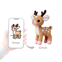 Animaux en peluche personnalisés pour enfants, jouets en peluche doux, vente en gros, broderie de logo de marque, cerf en peluche, alpaga et mule