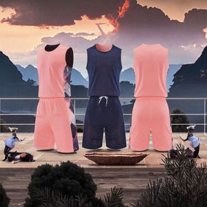 <b>Men's</b> and Women's Double-Sided Basketball Jersey Breathable Sports <b>Vest</b> with Shorts for Competition Team Training - Product Image 3