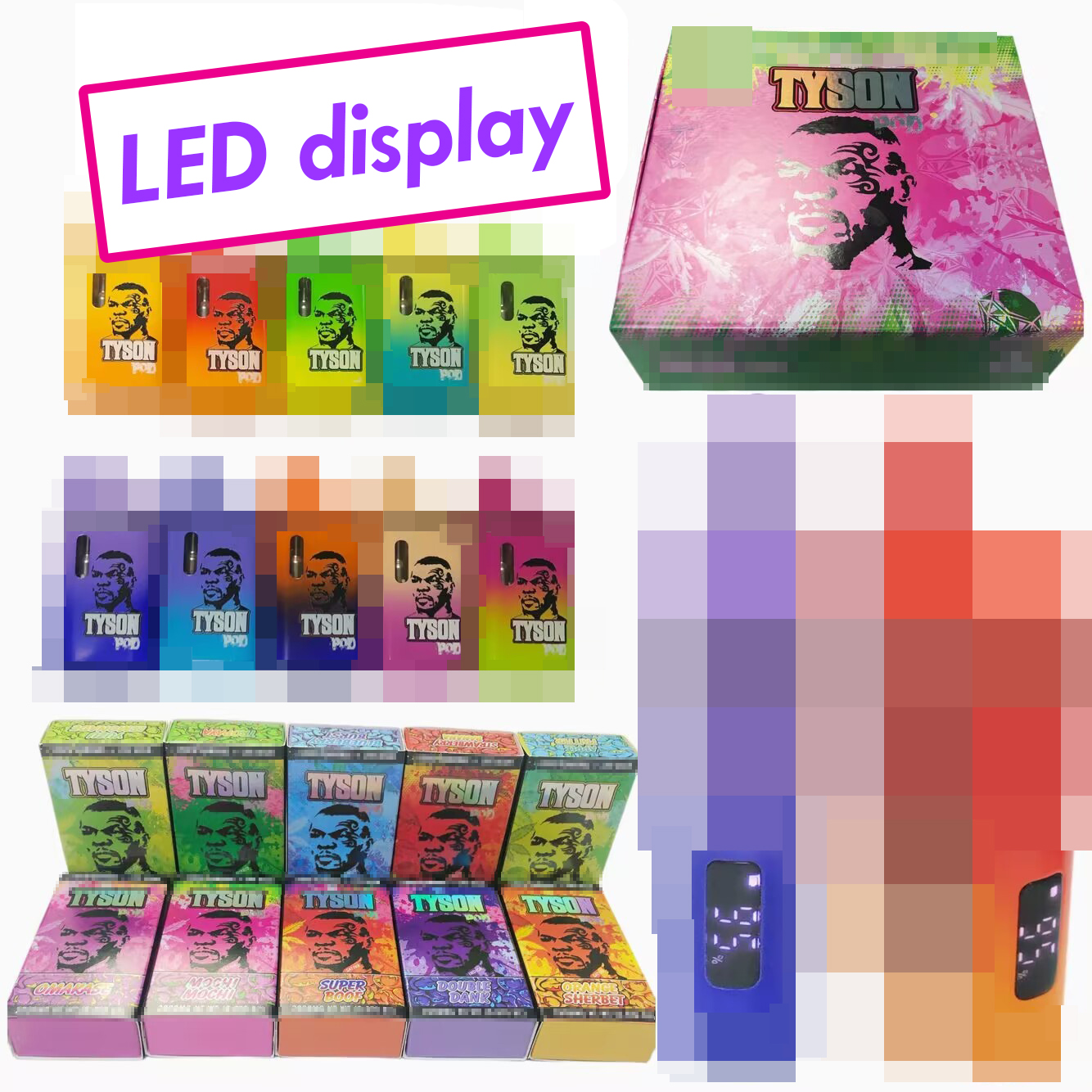 Best Tyson Pack 1ml 2g Empty Tyson Pod Packaging Muha Med 0.5g 2ml  Packwoods Gashouse Sluggers Tyson OEM Box 1g Packman
