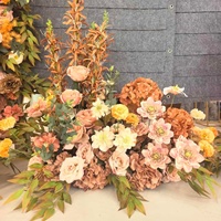 Décoration florale artificielle marron couleur automne pour allée, scène de mariage, arche et centres de table