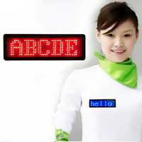 Badge LED numérique programmable multilingue pour serveur, avec affichage de texte défilant et étiquette de prix