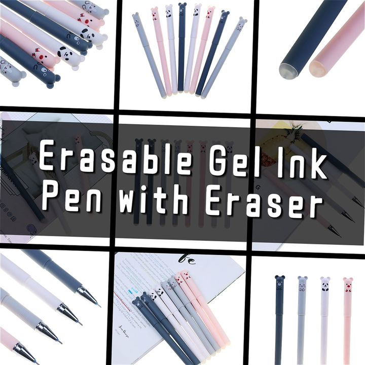 Becol 0.38mm Blue Black Gel Ink Pen - Easy Erase & Cute