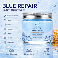 Soin Coréen pour la Peau : Baume au Suif et au Miel au Tripeptide-1 de Cuivre, Réparation Profonde Anti-Âge, Hydratant Visage au Peptide Bleu pour Raffermir 70g