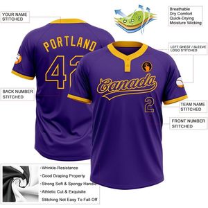 Camisetas de Softbol Personalizadas para Hombres, Mujeres y Jóvenes, Jersey de Béisbol Personalizado con Dos Botones, Transpirable, con Nombre y Número del Equipo Bordados - Product Image 3