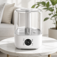 Humidificateur à ultrasons à brume froide 4,8 L avec contrôle tactile + télécommande, contrôle intelligent de l'humidité, portable pour usage domestique et hôtelier
