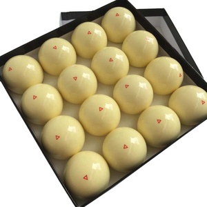 Xmlivet-bolas blancas de <span class=keywords><strong>billar</strong></span> para piscina, accesorios de bolas blancas de nueve bolas, amarillas con triángulo rojo de resina de 52,5mm/57,25mm - Product Image 4