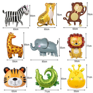 Decoraciones de Fiesta de Cumpleaños con Globos de Animales de la Selva, Tema de Safari, Globo con Forma de <span class=keywords><strong>Mono</strong></span>, Elefante, Cebra y Jirafa - Product Image 4