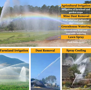 Irrigatore a turbina a 360 gradi regolabile, a <span class=keywords><strong>pioggia</strong></span>, per irrigazione di colture e terreni agricoli - Product Image 6