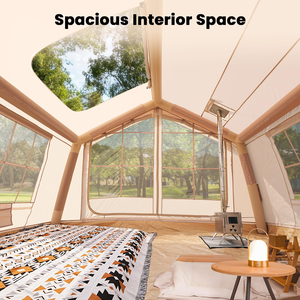 Tenda Camping Tiup 6/8 Orang Ukuran Besar Lapisan Tunggal Oxford PVC Portabel Pemasangan Cepat 2 Pintu Pompa Tahan Air Ruang Tamu - Product Image 3