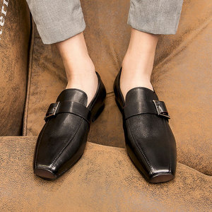 Chaussures pour hommes de haute qualité, style business décontracté, à semelle épaisse, en cuir verni, à lacets, imperméables, à bout pointu et large - Product Image 4