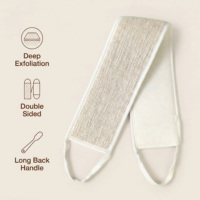 Sangle de gommage exfoliante pour le dos en luffa naturelle, double face, en corde de coton, longue, pour le bain et le corps, élimination des peaux mortes