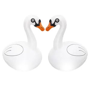2 Pack Solar Powered Floating inflatable Swan Pool Lights with Remote Control 16 color changing for Garden Patio Yard Pool