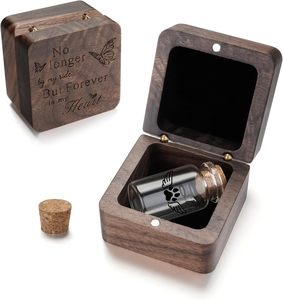 โกศแก้วขนาดเล็กแบบกำหนดเองสำหรับใส่เถ้ากระดูกสัตว์เลี้ยงขนาดเล็ก สุนัข แมว ของที่ระลึก ภาชนะเก็บอัฐิพร้อมฝาปิด - Product Image 1