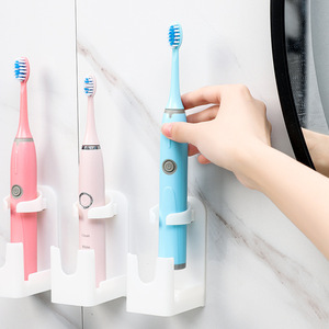 Electric <b>Toothbrush</b> <b>Holder</b> <b>Wall</b> <b>Mounted</b> Plastic Bathroom Storage Rack Punch Free Detachable Rectangle Shape - Product Image 1