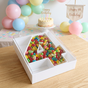 4inch Small Tiny Cute Birthday Gift Food Grade Sweet Jelly Bean Plastic Gift Box With Transparent Cover - Product Image 1