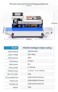 Fr1600 bán tự động màn hình cảm ứng in phun ngày in mã hóa Logo phim nhựa Pouch Túi liên tục ban nhạc niêm phong - Product Image 6