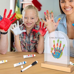 Marco Acrílico para Huellas de Manos Familiares con Kit de Pintura, Recuerdo <span class=keywords><strong>Transparente</strong></span> para Decoración <span class=keywords><strong>del</strong></span> Hogar - Product Image 2