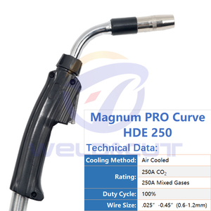 LIN Heavy Duty Magnum PRO CURVE HDE 250 Antorcha de soldadura 10FT 15FT 250A Conector <span class=keywords><strong>Lincoln</strong></span> refrigerado por aire <span class=keywords><strong>Pistola</strong></span> <span class=keywords><strong>MIG</strong></span> 0,6-1,2mm Gas CO2 - Product Image 4