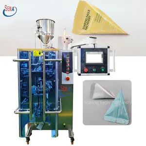 Automatic Puffed Food Chocolate Jelly Bean Candy Sachet Triangle Packs Bag Packing Machine