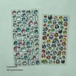 맞춤형 <span class=keywords><strong>3D</strong></span> 버블 스티커 크리스탈 양각 스티커 릴리프 스티커 크리스탈 다이아몬드 어린이 장식용 돔 에폭시 스티커 - Product Image 2