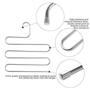 S-forma de <span class=keywords><strong>ropa</strong></span> de acero inoxidable perchas pantalones vaqueros bufanda ahorro de espacio perchas organizador de armario - Product Image 4