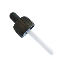 Bouchon compte-gouttes en plastique noir de 28 mm avec col anti-effraction, compatible avec les flacons de sirop en verre ambré 28-410