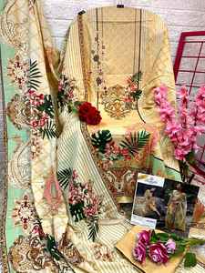 Traje de césped pakistaní de diseñador estampado de algodón de alta demanda para ocasiones de boda y recepción a precio a granel - Product Image 6