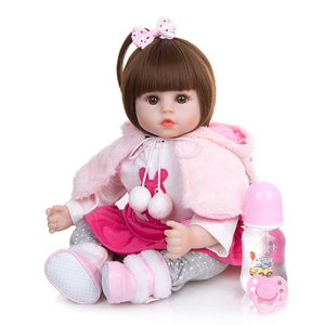 Vente en gros d'usine, poupées reborn en silicone réalistes de 48 cm, corps en coton, avec vêtements roses, jouets pour filles, poupées reborn en silicone - Product Image 2