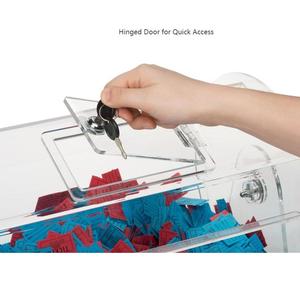 BOSN ADB-203 Boîte de tirage au sort rotative avec porte verrouillable, en acrylique transparent recyclable et résistant à l'eau, pour affichage personnalisé de tirages au sort - Product Image 5