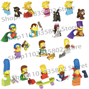Blocs de construction Simpsons Homer Bart, figurines d'action de la famille <span class=keywords><strong>Simpson</strong></span>, Pronton Milhouse, briques, jouets cadeaux - Product Image 1
