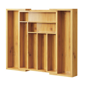 Bamboo Expandable <b>Drawer</b> <b>Storage</b> <b>Box</b> 18L Office Organizer Rectangular Standing Type - Product Image 1