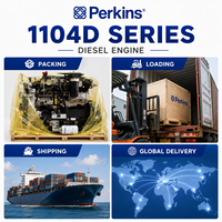 Moteur diesel complet Perkinns série 1104D, 4,4 L, 78-142 CV, 58,5-106 kW, 2200 tr/min, turbocompressé, refroidi par liquide, moteur industriel