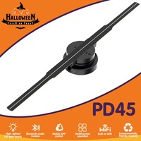 Projecteur holographique 3D de 45 cm, ventilateur LED, équipement publicitaire animé avec garantie d'un an et prise en charge de la carte SD pour l'affichage rotatif