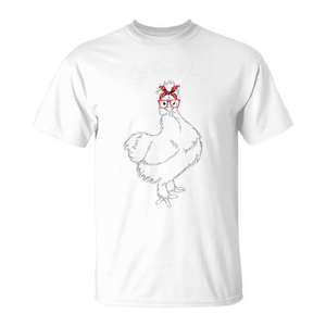 Camiseta Silkie Mom Cool Silkie Chicken con estampado de gafas y pañuelo rojo - Product Image 1
