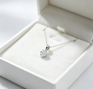 Collar Clásico de Diamante Solitario para Novia, Plata de Ley S925, 1.0ct 6.5mm, Seis Puntas, En Stock, Joyería Fina para Bodas y Fiestas - Product Image 4