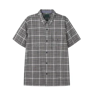 Camicia Casual a quadri di alta qualità a maniche corte in cotone a quadri camicia da lavoro formale camicia da uomo