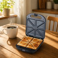 Machine à sandwichs 4 tranches sans PFAS, non toxique, avec revêtement céramique sain sans BPA, pour petit-déjeuner, chauffage uniforme, grille-pain domestique