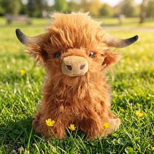 Boneka Sapi Highland Berbulu Panjang Super Lembut dengan Isian Kapas PP, Mainan Penghibur Anak untuk Usia 14+ - Product Image 6